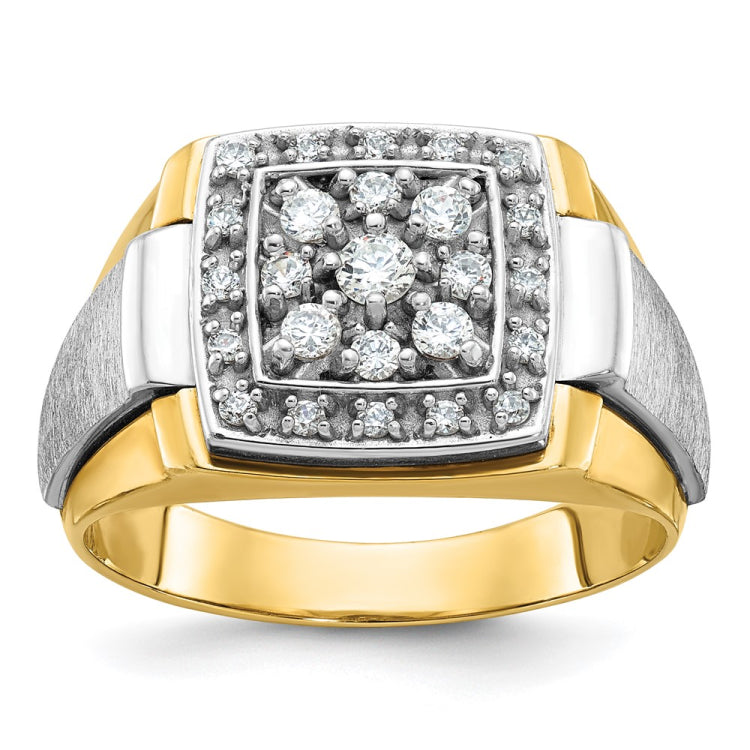 Men's TT Cluster Ring with Soft Satin Finish Mounting