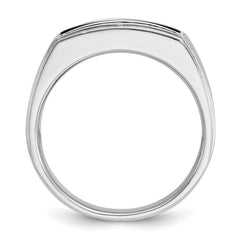 IBGoodman 10k White Gold Men's Polished and Satin Gemstone Ring Mounting