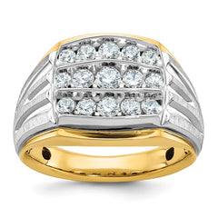 Men's TT Cluster Ring with Satin Finish Accent Mounting