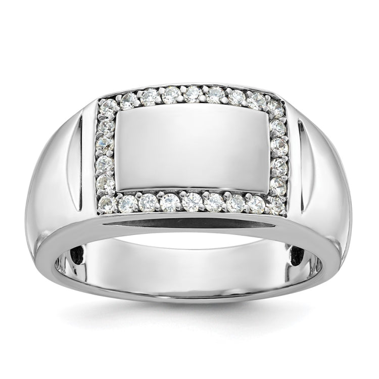 Men's WG 3/8ct tw Diamond Fashion Ring with Soft Satin Finish Mounting