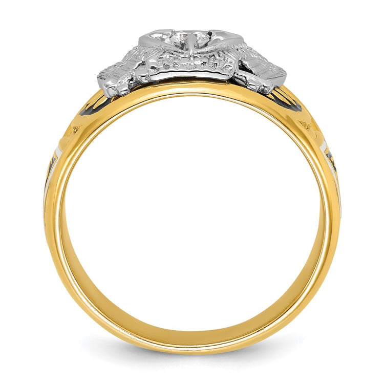 Men's 32nd Scottish Rite Ring with .10ct Diamond Solitaire Mounting