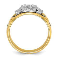 Men's 32nd Scottish Rite Ring with .10ct Diamond Solitaire Mounting