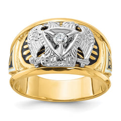 Men's 32nd Scottish Rite Ring with .10ct Diamond Solitaire Mounting