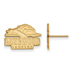 14k Gold LogoArt Longwood University Lancers Small Post Earrings