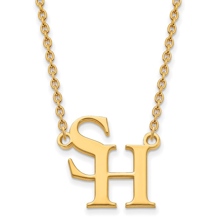 14k Gold LogoArt Sam Houston State University Large Pendant 18 inch Necklace