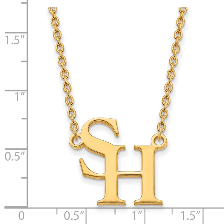 14k Gold LogoArt Sam Houston State University Large Pendant 18 inch Necklace