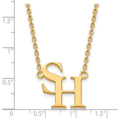 14k Gold LogoArt Sam Houston State University Large Pendant 18 inch Necklace
