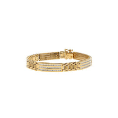 Men's Yellow Gold Diamond Link Bracelet 1/2ct TDW