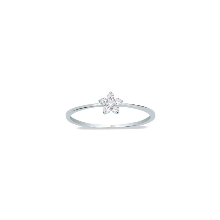 14K White Gold Ladies Flower Ring