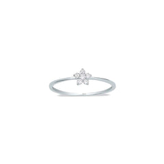 14K White Gold Ladies Flower Ring With Lab Grown VS/SI+ G+ Dias