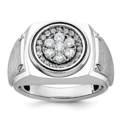 Men's WG Cluster Ring with Satin Finish and Black Rhodium Accent Mounting