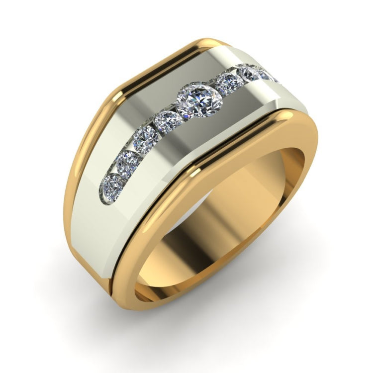 14K TT Diamond Band with 1-4mm, 8-2.3mm Mounting