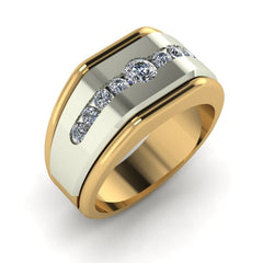 14K TT Diamond Band with 1-4mm, 8-2.3mm Mounting