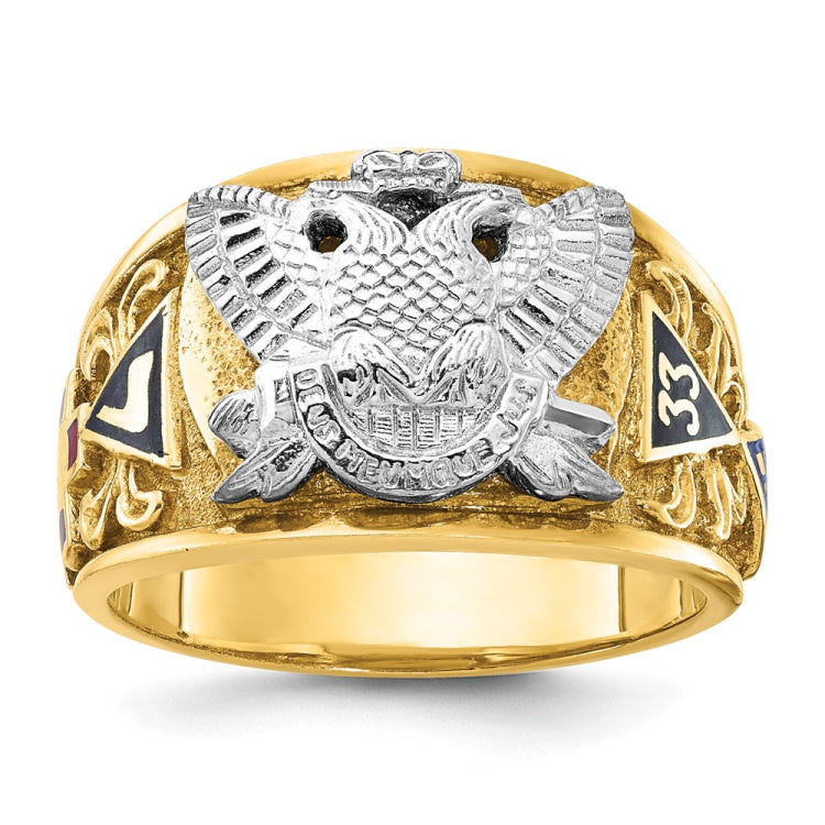 Men's 33 Degree Masonic Ring w/Double Eagle Mounting