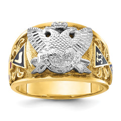 Men's 33 Degree Masonic Ring w/Double Eagle Mounting