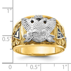 Men's 33 Degree Masonic Ring w/Double Eagle Mounting