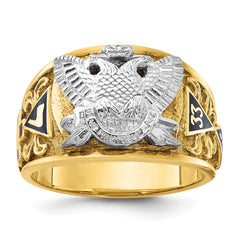 Men's 33 Degree Masonic Ring w/Double Eagle Mounting