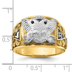 Men's 33 Degree Masonic Ring w/Double Eagle Mounting