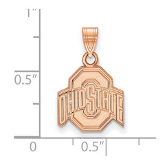 14k Rose Gold LogoArt The Ohio State University Small Pendant