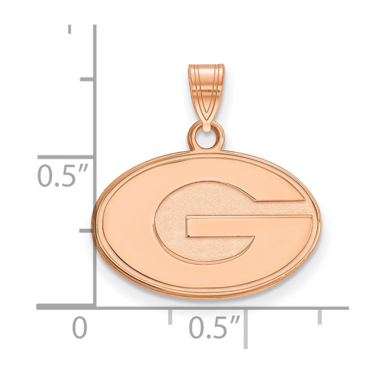 14k Rose Gold LogoArt University of Georgia Letter G Small Pendant