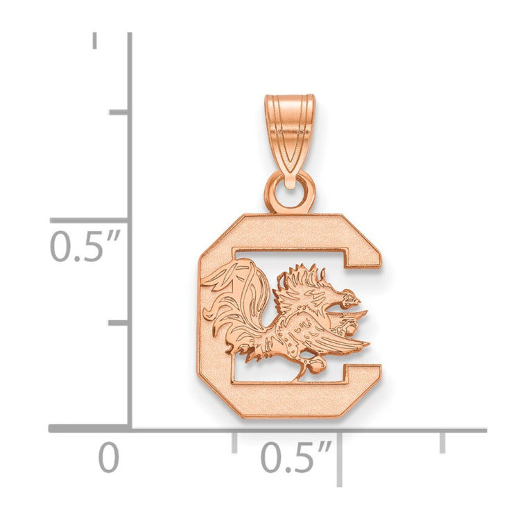 14k Rose Gold LogoArt University of South Carolina Small Pendant