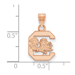 14k Rose Gold LogoArt University of South Carolina Small Pendant