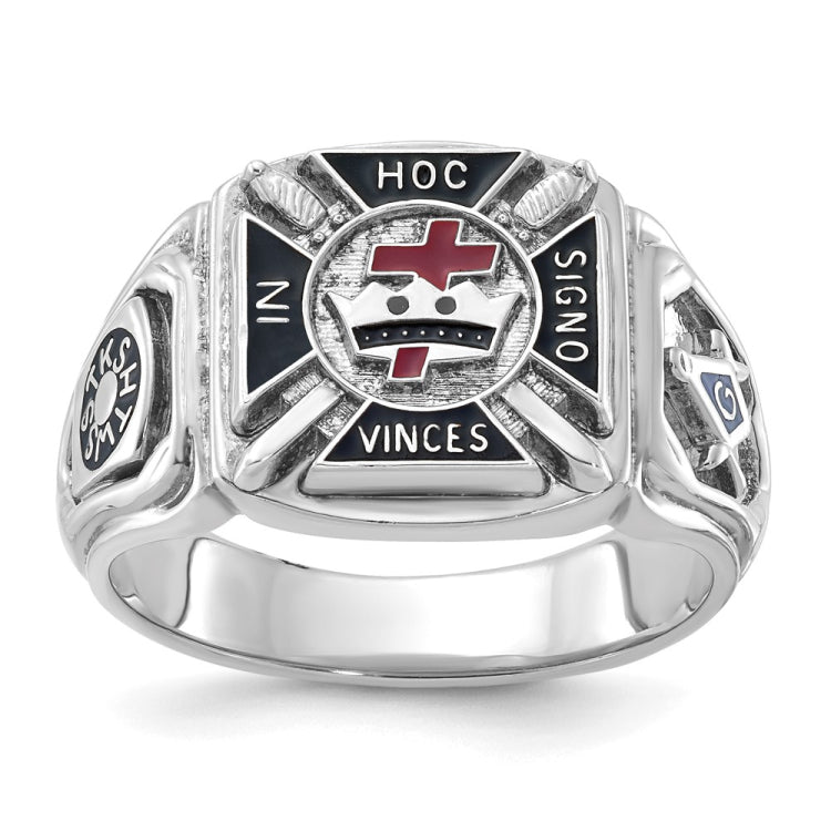 14kw IBGoodman Mens Knights Templar Enameled Masonic Ring