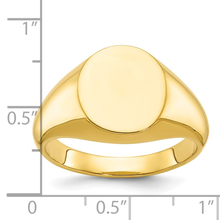 10K Polished Signet Men's Ring
