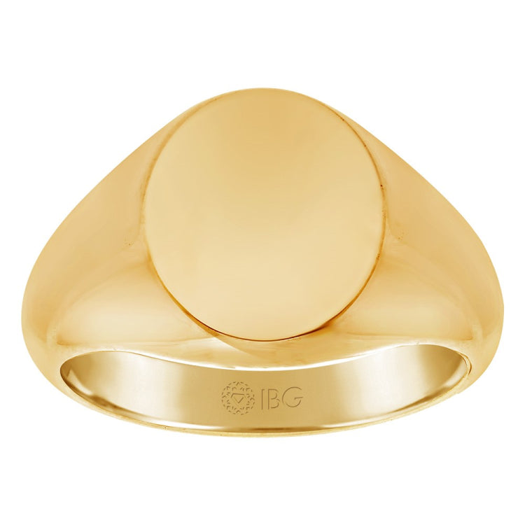 YELLOW GOLD OVAL SIGNET RING 14X12