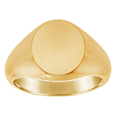YELLOW GOLD OVAL SIGNET RING 14X12