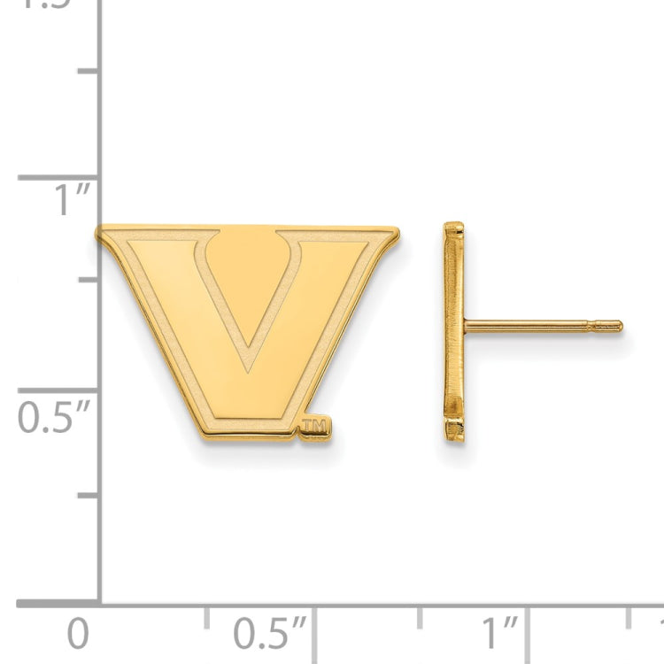 14ky LogoArt Vanderbilt University Small Post Earrings