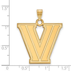 14k Gold LogoArt Villanova University Letter V Extra Large Pendant