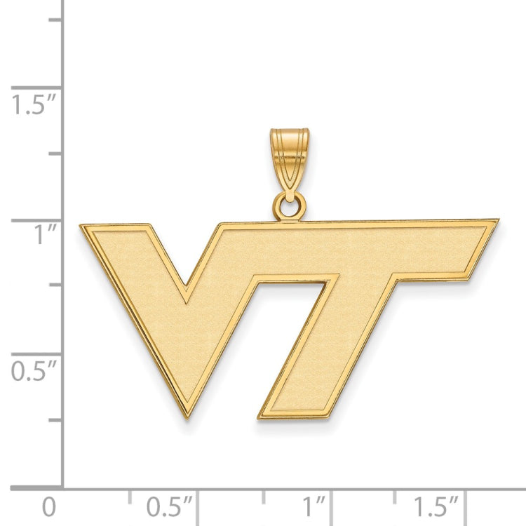 14k Gold LogoArt Virginia Tech V-T Large Pendant