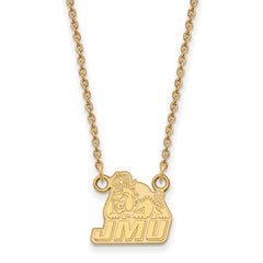 14k Gold LogoArt James Madison University Small Pendant 18 inch Necklace