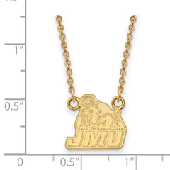 14k Gold LogoArt James Madison University Small Pendant 18 inch Necklace