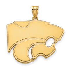 14k Gold LogoArt Kansas State University Wildcat Extra Large Pendant