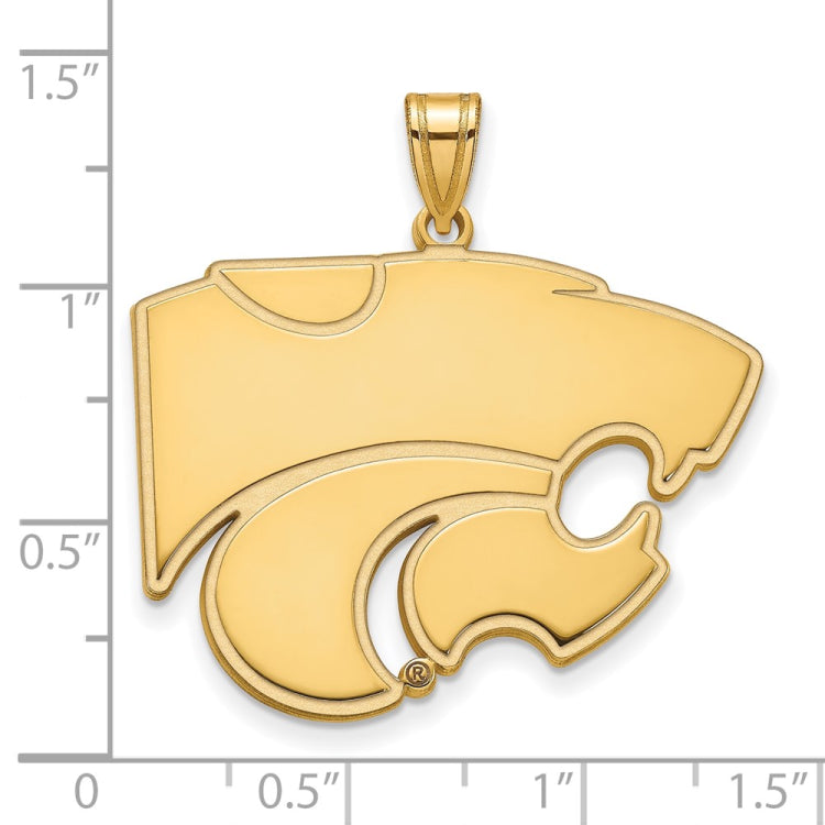 14k Gold LogoArt Kansas State University Wildcat Extra Large Pendant