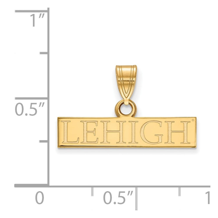 14k Gold LogoArt Lehigh University Small Bar Pendant