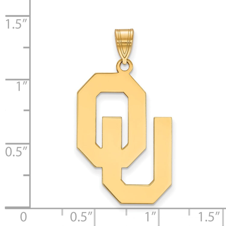 14k Gold LogoArt University of Oklahoma O-U Extra Large Pendant