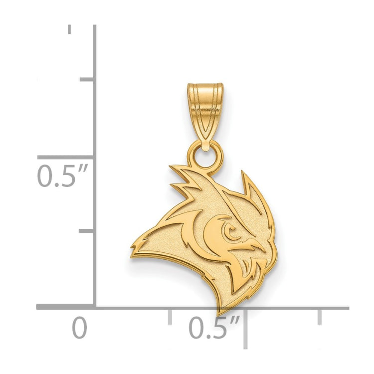 14k Gold LogoArt Rice University Owl Small Pendant