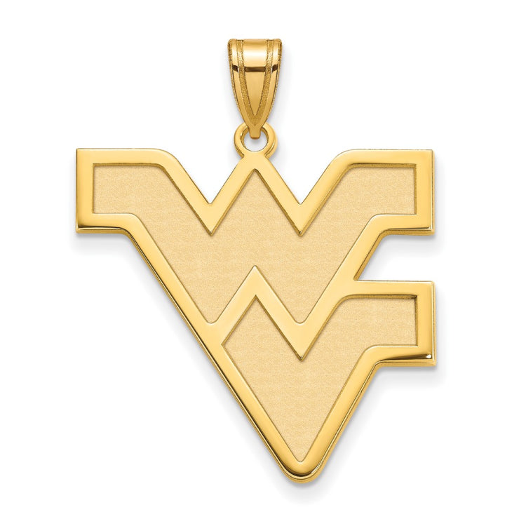 14k Gold LogoArt West Virginia University W-V Extra Large Pendant