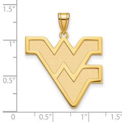 14k Gold LogoArt West Virginia University W-V Extra Large Pendant
