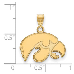 14k Gold LogoArt University of Iowa Hawk Small Pendant