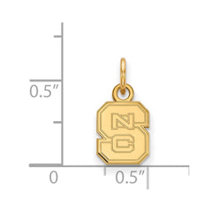 14k Gold LogoArt North Carolina State University N-C-S Extra Small Pendant