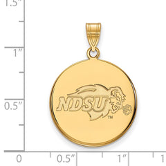 14k Gold LogoArt North Dakota State University Large Disc Pendant