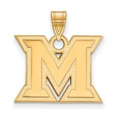14k Gold LogoArt Miami University Ohio Letter M Medium Pendant