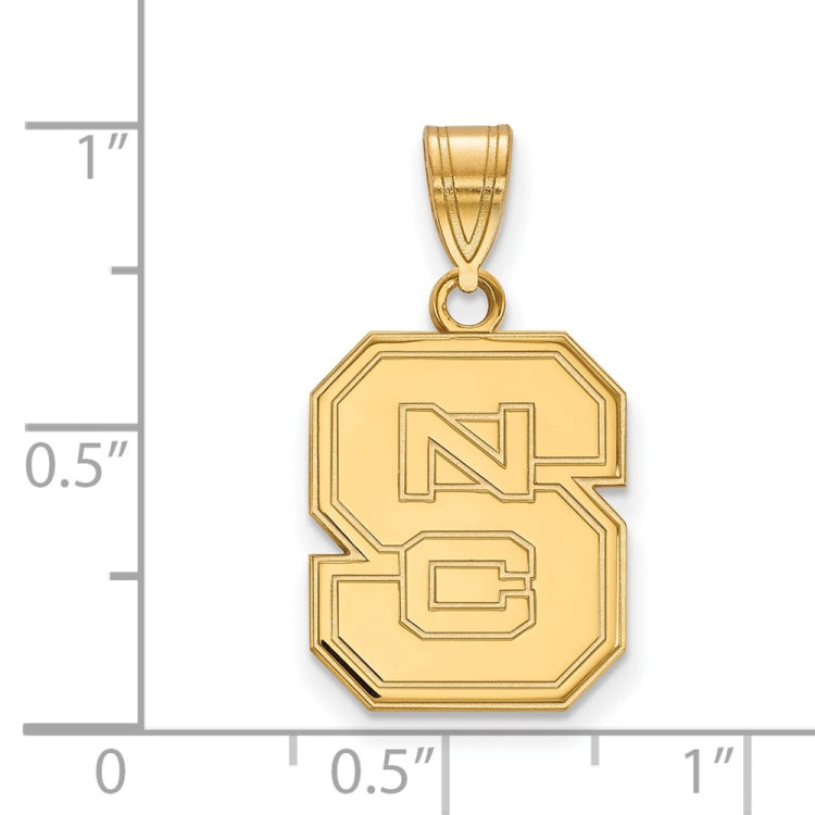 14k Gold LogoArt North Carolina State University N-C-S Medium Pendant