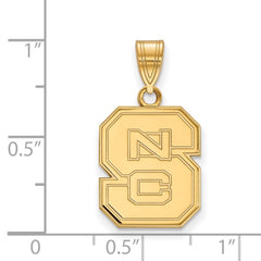 14k Gold LogoArt North Carolina State University N-C-S Medium Pendant