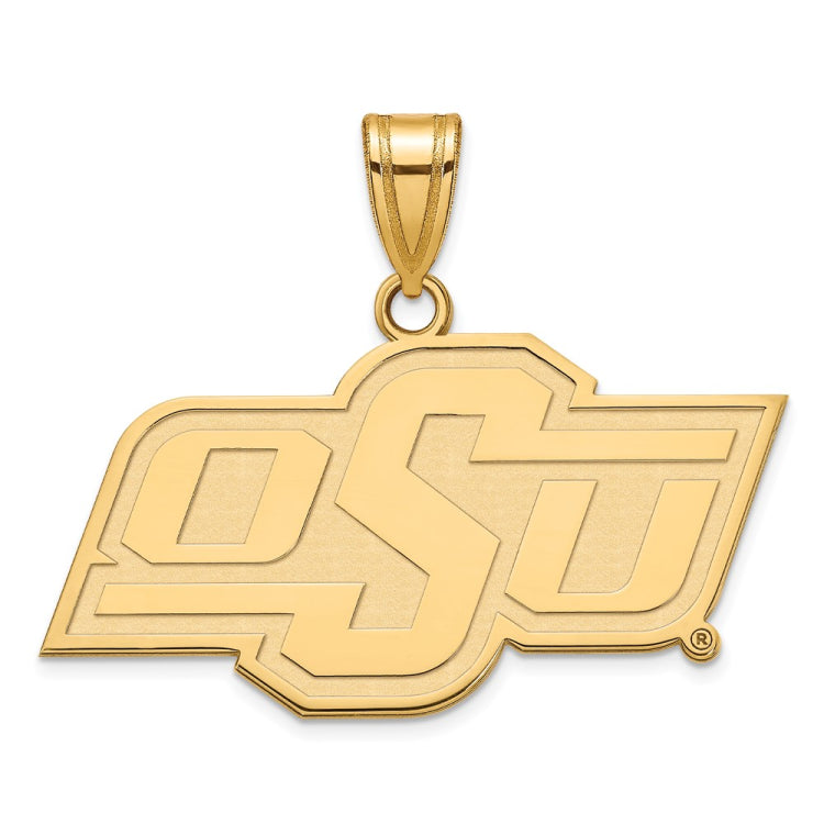 14k Gold LogoArt Oklahoma State University O-S-U Medium Pendant