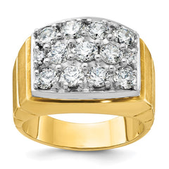 Men's YG 3ct tw Diamond Cluster Ring with white rhodium accents Mounting